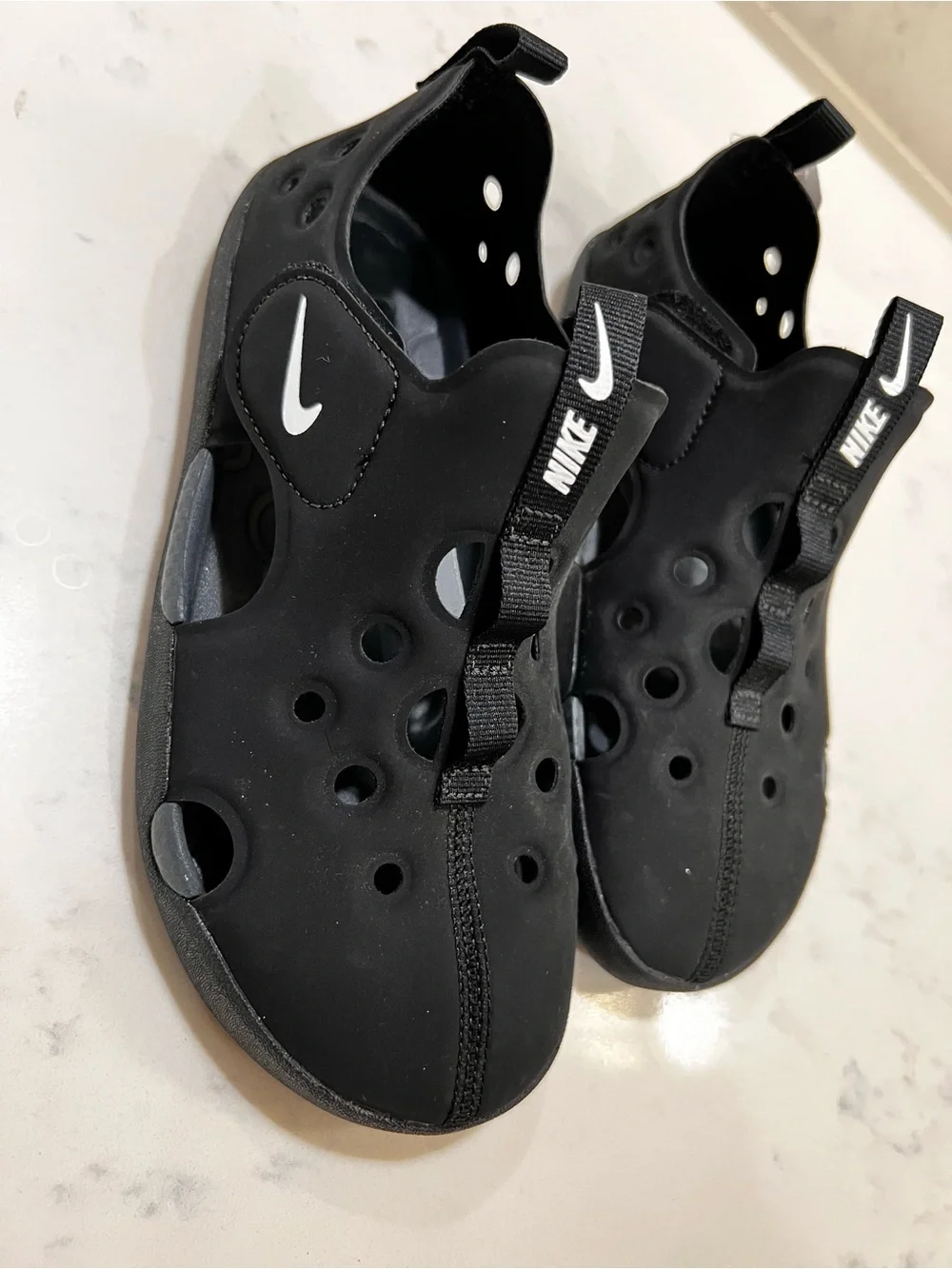 Nike Kids Black Water Shoes with Slip-On Pull Tabs
